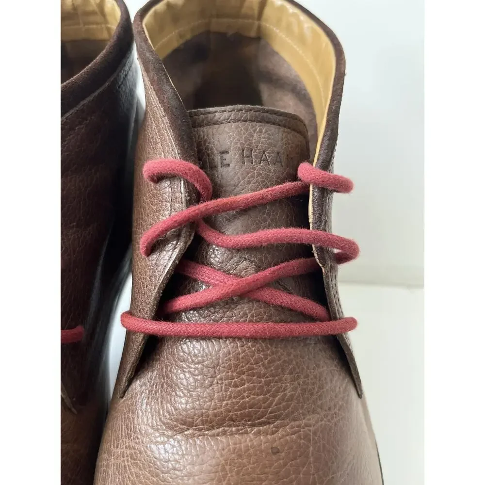Cole Haan Boots Mens Size 11.5 Brown Leather Chukka Lace Up Ankle Casual Lined
